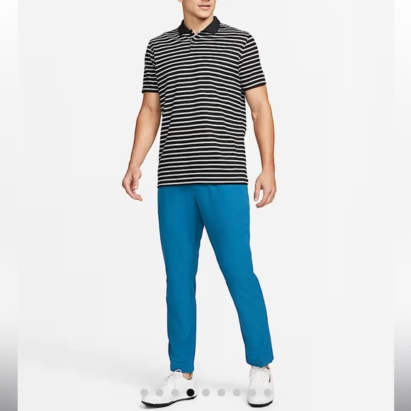 Nike Dri-FIT Victory Men's Striped Golf Polo Black White Stripe Size Medium - Picture 2 of 11